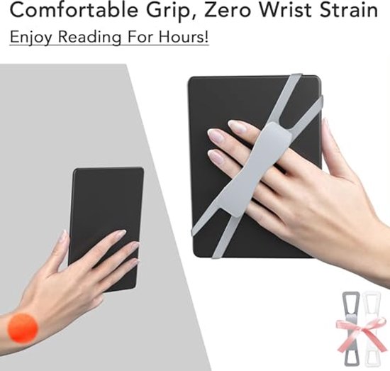 2-Pack Hand Rests for E-Readers & Tablets - Non-Slip & Comfortable to Hold - Suitable for 4.7-8 Inch Screens - White + Gray - Image 5