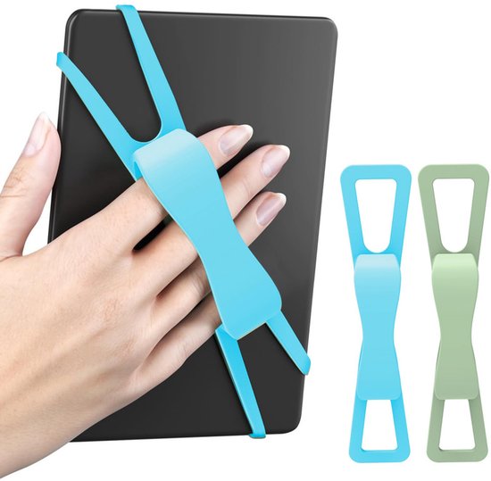 2-Pack Hand Rests for E-Readers & Tablets - Non-Slip & Comfortable to Hold - Suitable for 4.7-8 Inch Screens - Blue + Green - Image 1