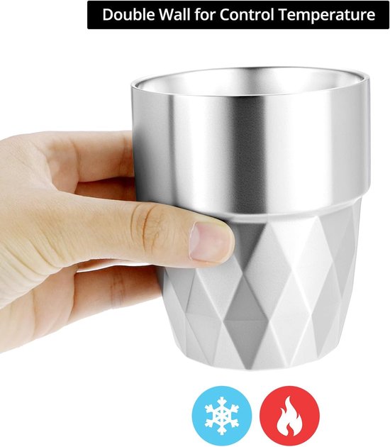 Cups - 4-piece set - Stainless steel cups - Double-walled water cups made of 304 stainless steel - beer cups - coffee cups - Image 7