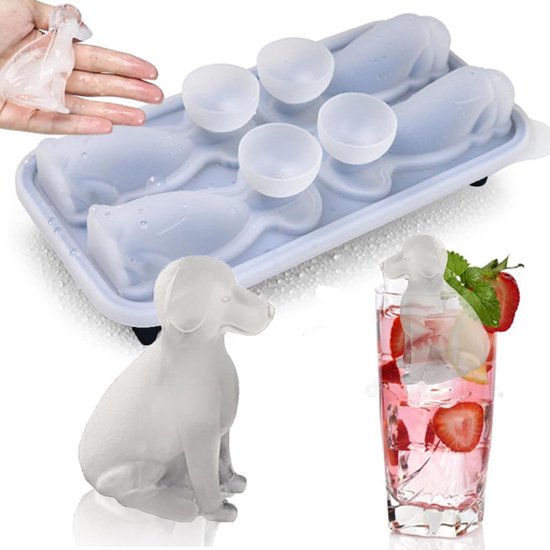 3D Labrador Ice Cube Mold - With Integrated Funnel - Dog Friendly Shape - Silicone & Easy De-molding - Image 1