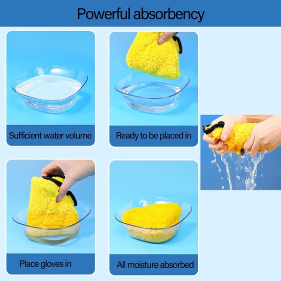 Towels - Unisex Quick-Dry Hair Drying Towel - New Quick-Drying Bath Towel - Absorbent and Quick-Drying Coral Fleece Towel - Suitable for Wet, Long and Thick Hair - - Glove Design - Yellow - Image 1