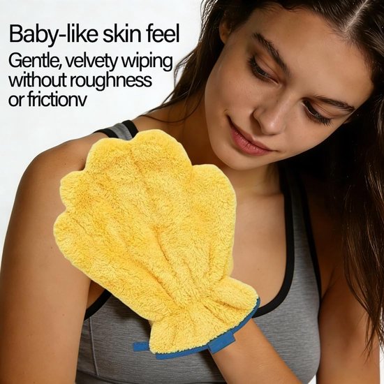 Towels - Unisex Quick-Dry Hair Drying Towel - New Quick-Drying Bath Towel - Absorbent and Quick-Drying Coral Fleece Towel - Suitable for Wet, Long and Thick Hair - - Glove Design - Yellow - Image 2