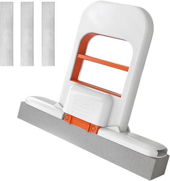Mini Mop - with 3 replaceable sponges - portable cleaning sponge - can be used wet and dry - handle with squeeze function for one-handed operation - can be used for cleaning bathrooms, kitchens, tiles, etc. - Image 1