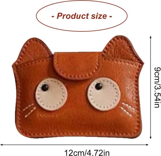 Women's wallet - Solid color - Cat design - A gift for young women and ladies (Black) - Image 4