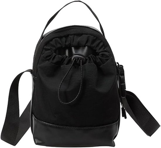 Women's shoulder bag - casual bag - adjustable canvas bag with drawstring - suitable for daily commuting and travel.（Black） - Image 1