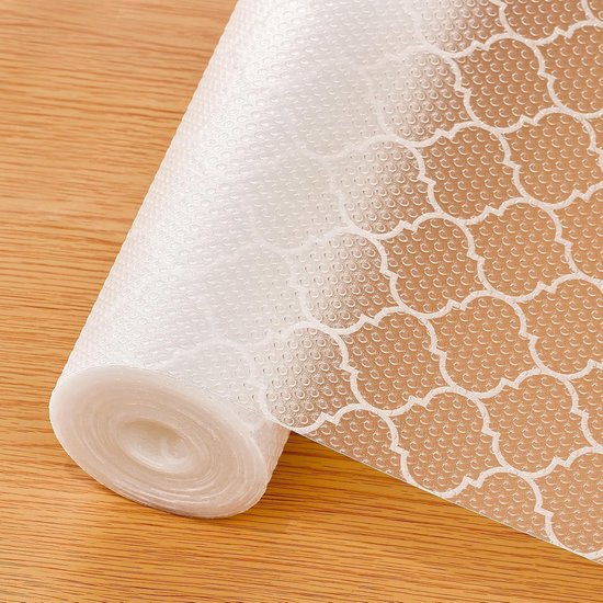 Drawer Mat - Kitchen Drawer Mat - Kitchen Cabinet Shelf Protector - Non-Adhesive, Waterproof EVA Drawer Mat, Easy to Cut to Size for Refrigerator, Cabinet or Chest of Drawers (White, 11.8