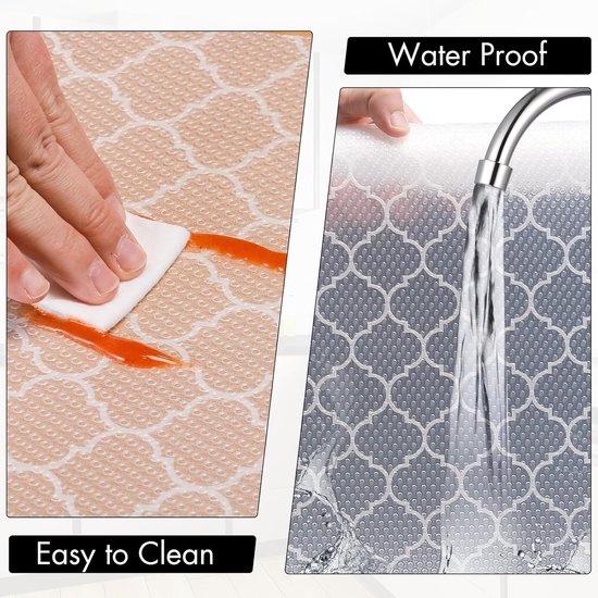 Drawer Mat - Kitchen Drawer Mat - Kitchen Cabinet Shelf Protector - Non-Adhesive, Waterproof EVA Drawer Mat, Easy to Cut to Size for Refrigerator, Cabinet or Chest of Drawers (White, 11.8