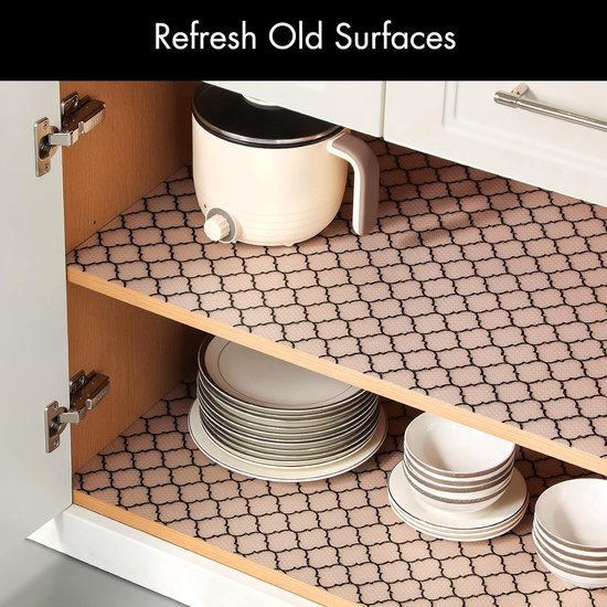 Drawer Mat - Kitchen Drawer Mat - Kitchen Cabinet Shelf Protector - Non-Adhesive, Waterproof EVA Drawer Mat, Easy to Cut to Size for Refrigerator, Cabinet or Chest of Drawers (Black, 11.8