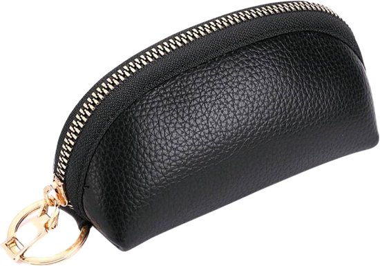 Mini Keychain Pouch/Coin Holder - Key Holder, Coin Organizer, Wallet for Women and Men, Keychain Protector (Black) - Image 1