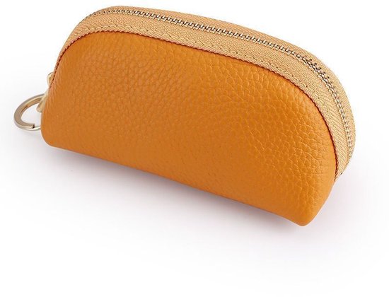 Mini Keychain Pouch/Coin Holder - Key Holder, Coin Organizer, Wallet for Women and Men, Keychain Protector (Brown) - Image 1