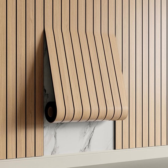 Self-adhesive 3D Wall Panel - Brown Oak Look - PVC Plank 300x40 cm for Wall & Ceiling - Soundproof - Image 1