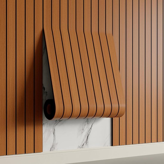 Self-adhesive 3D Wall Panel - Walnut Look - PVC Plank 300x40 cm for Wall & Ceiling - Soundproof - Image 1