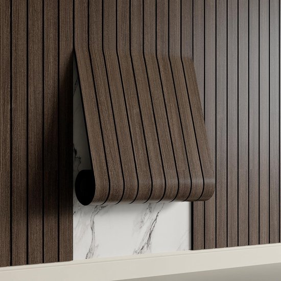 Self-adhesive 3D Wall Panel - Smoked Wood Look - PVC Plank 300x40 cm for Wall & Ceiling - Soundproof - Image 1