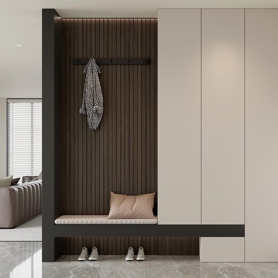 Self-adhesive 3D Wall Panel - Smoked Wood Look - PVC Plank 300x40 cm for Wall & Ceiling - Soundproof - Image 4