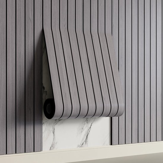 Self-adhesive 3D Wall Panel - Gray Oak Look - PVC Plank 300x40 cm for Wall & Ceiling - Soundproof - Image 1