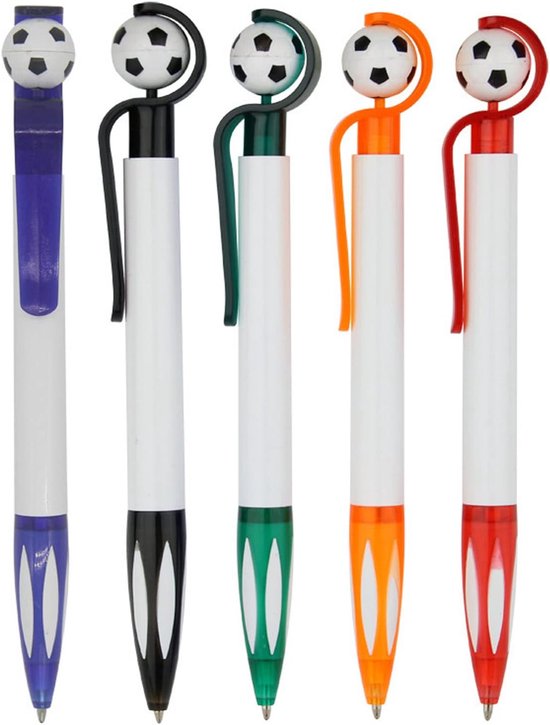 5-Pack Football Ballpoint Pens - Retractable & Non-Slip Grip - 1.0mm Black Ink for Smooth Writing - Image 1
