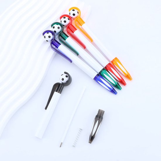 5-Pack Football Ballpoint Pens - Retractable & Non-Slip Grip - 1.0mm Black Ink for Smooth Writing - Image 3