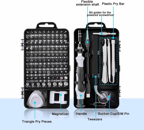 115-Piece Precision Screwdriver Set - Magnetic for Phone, Laptop & Electronics - Professional Repair Kit with Storage Case - Image 3