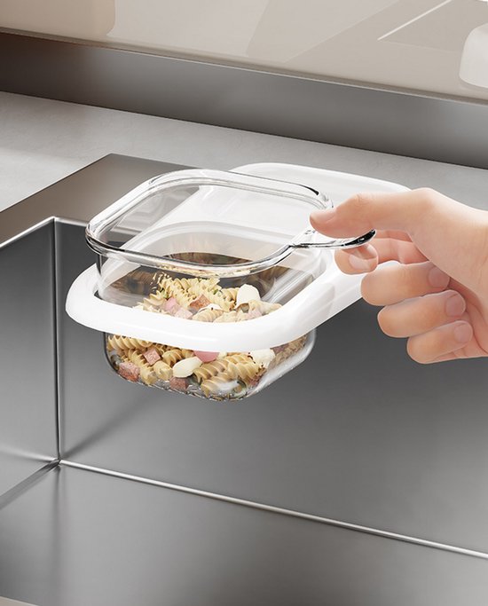 Sink Strainer & Drip Rack - With Suction Cup & Removable Strainer Tray - For Vegetables & Food Leftovers - White - Image 6