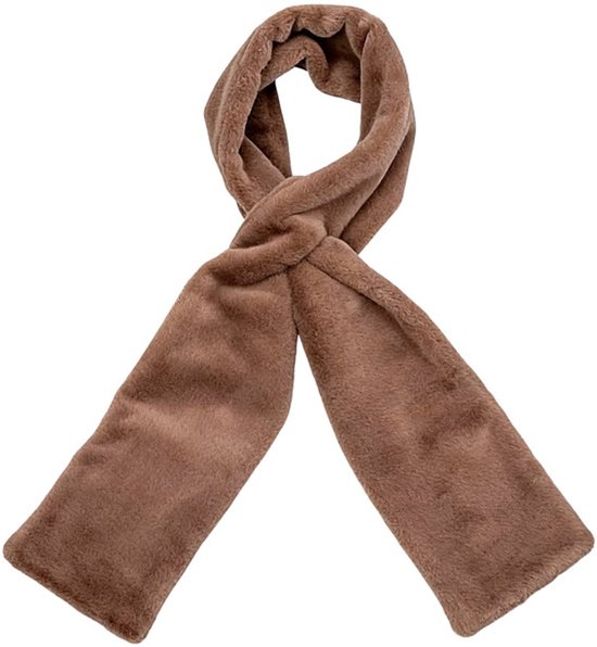 Scarf with Concealed Zipper Pocket - Secure Storage Pocket for Keys & Cards - Downy Soft & Warm - Brown - Image 1