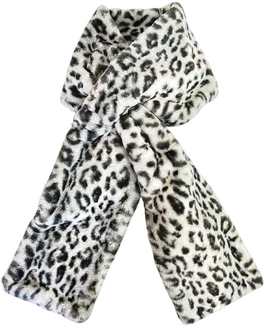 Scarf with Concealed Zipper Pocket - Secure Storage Pocket for Keys & Cards - Downy Soft & Warm - Leopard Print - Image 1