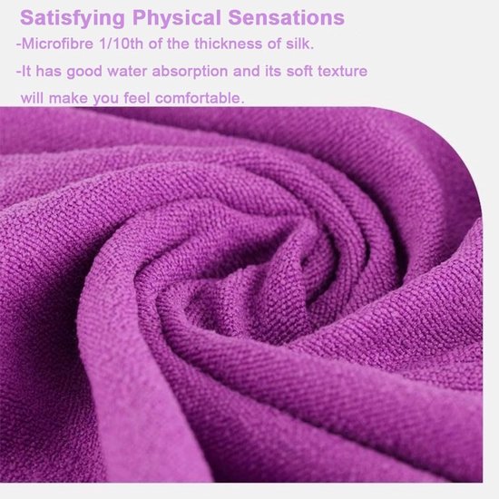 Yoga towel - Yoga towel - Yoga towel - Moisture-regulating and non-slip - Yoga towel - Quick-drying yoga mat fabric - Breathable yoga mat with mesh storage bag - Suitable for hot yoga, pilates and fitness - Purple - Image 4