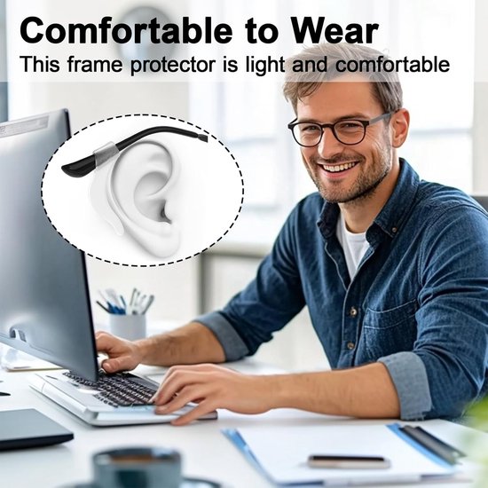 Earplugs for glasses - 32 pieces - Silicone earhooks - Behind-the-ear glasses clips - Non-slip, drop-resistant silicone earhooks for glasses, sunglasses and reading glasses - Image 2