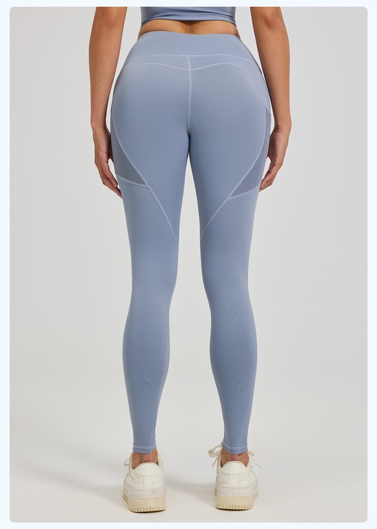 Slim Fit Sports Pants - High Waist Yoga Pants with Side Pockets - Soft and Stretchy Blended Fabric, Breathable and Comfortable - Skinny Fit with Elastic Waist - Suitable for Yoga, Fitness, Walking and Daily Use (Light Blue, Size L) - Image 3