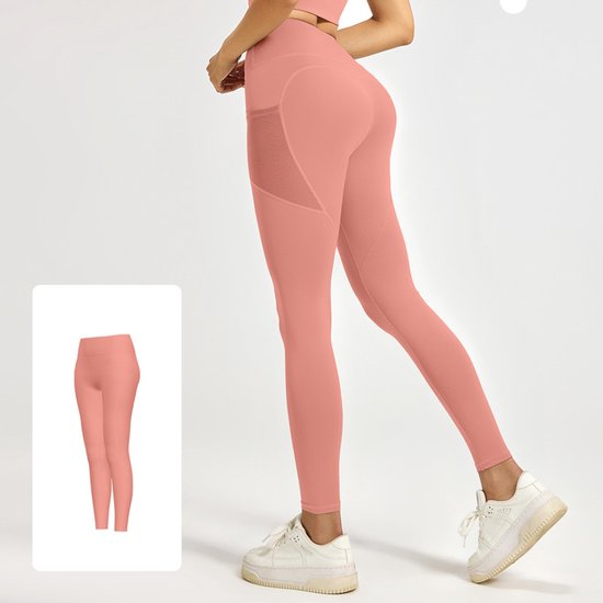 Slim Fit Sports Pants - High Waist Yoga Pants with Side Pockets - Soft and Stretchy Blended Fabric, Breathable and Comfortable - Skinny Fit with Elastic Waist - Suitable for Yoga, Fitness, Walking and Daily Use (Light Pink, Size XXL) - Image 1
