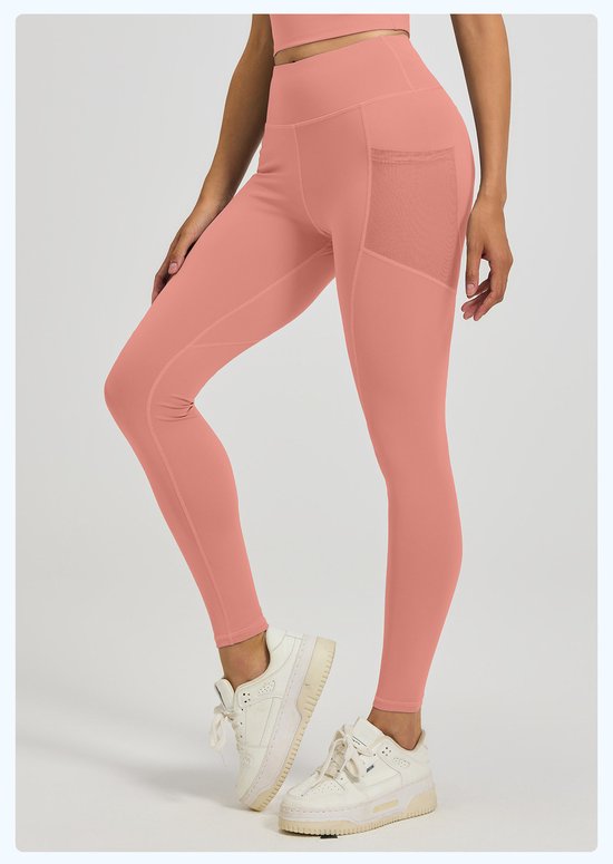 Slim Fit Sports Pants - High Waist Yoga Pants with Side Pockets - Soft and Stretchy Blended Fabric, Breathable and Comfortable - Skinny Fit with Elastic Waist - Suitable for Yoga, Fitness, Walking and Daily Use (Light Pink, Size XXL) - Image 5