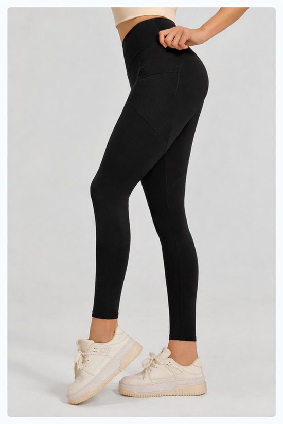 Slim Fit Sports Pants - High Waist Yoga Pants with Side Pockets - Soft and Stretchy Blended Fabric, Breathable and Comfortable - Skinny Fit with Elastic Waist - Suitable for Yoga, Fitness, Walking and Daily Use (Black, Size XXL) - Image 5