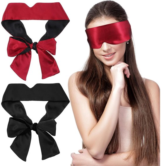 Gaming Eye Mask – 4-Pack – Soft Silk Blackout Eye Mask – V-Shaped Sleep Mask – Adjustable – Ideal for Sleeping, Traveling, Relaxing and Meditation – Suitable for Adults and Couples - Image 1