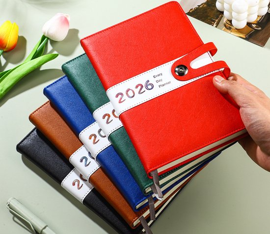 Agenda 2026 adults - Planner - Journal - Organizer - Business - Texture - PU material - A5 format - Brown - Image 5
