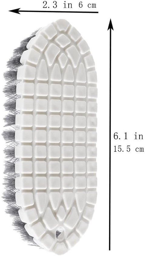 Brush - Multifunctional cleaning brush - Sturdy hand brush with stiff bristles - Multiple flexible brush heads - Suitable for cleaning bathtubs, kitchens, faucets and corners - Set of 2 - White - Image 4