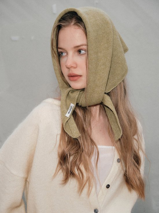 Triangular Knitted Scarf - Soft Acrylic Fabric - As a Scarf, Shawl or Blanket - In Solid Colors - Red - Image 2