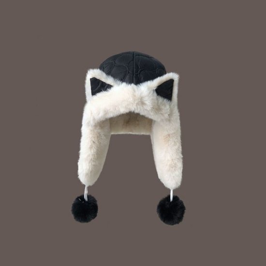 Fleece winter hat - Warm hat with thickened ear flaps - Soft, comfortable and frost-resistant - Stylish winter accessory - Color: Black - Image 1