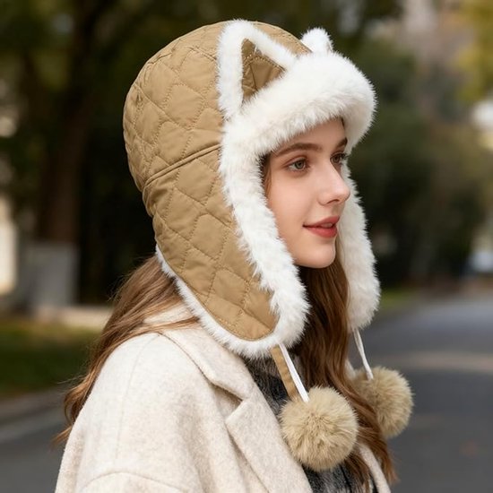 Fleece winter hat - Warm hat with thickened ear flaps - Soft, comfortable and frost-resistant - Stylish winter accessory - Color: Black - Image 5