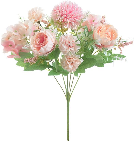 Artificial Flowers - Plastic Flower Arrangements - Valentine's Day Decorations - Sustainable Home Decor for Weddings, Living Rooms and Dining Tables (Pink) - Image 1