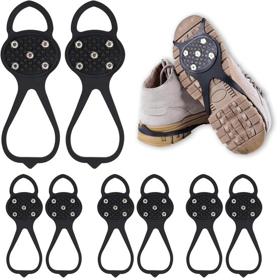 Snow boots with non-slip soles - Set of 4 - Safe walking on icy and snowy roads - Suitable for size L (35-45) - Non-slip studs - Suitable for winter walking, hiking, jogging, strolling and mountaineering - Image 1