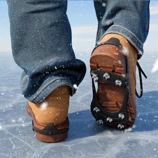 Snow boots with non-slip soles - Set of 2 - Safe walking on icy and snowy roads - Suitable for size M (40-45) - Non-slip studs - Suitable for winter walking, hiking, jogging, strolling and mountaineering - Image 3