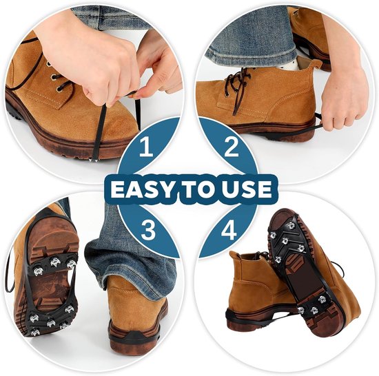 Snow boots with non-slip soles - Set of 2 - Safe walking on icy and snowy roads - Suitable for size M (40-45) - Non-slip studs - Suitable for winter walking, hiking, jogging, strolling and mountaineering - Image 5