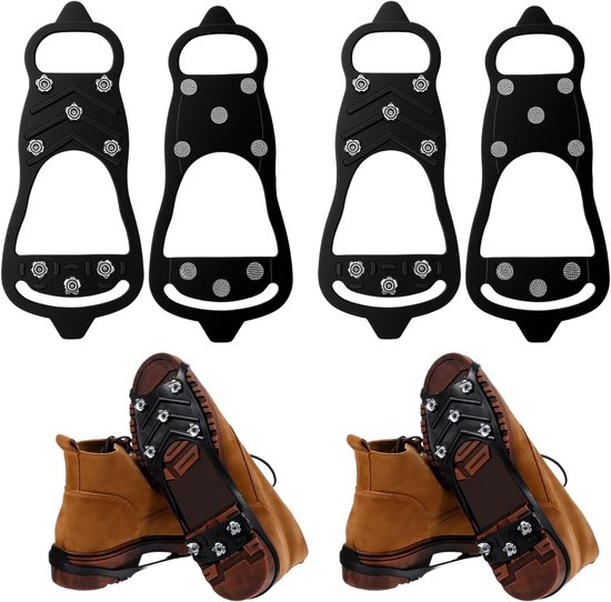 Non-slip snow boots - Set of two - Safe walking on icy and snowy surfaces - Suitable for size L (40-48) - Non-slip spikes - Suitable for winter walking, hiking, jogging, strolling and mountaineering - Image 1