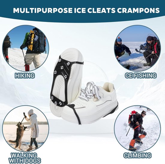 Non-slip snow boots - Set of two - Safe walking on icy and snowy surfaces - Suitable for size L (40-48) - Non-slip spikes - Suitable for winter walking, hiking, jogging, strolling and mountaineering - Image 5
