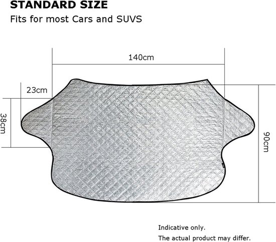 Car Windshield Cover - Thickened protective cover for the windshield - protects against snow, ice, frost, sun, UV rays, dust and water - ideal for SUVs - suitable for all seasons. - Image 4