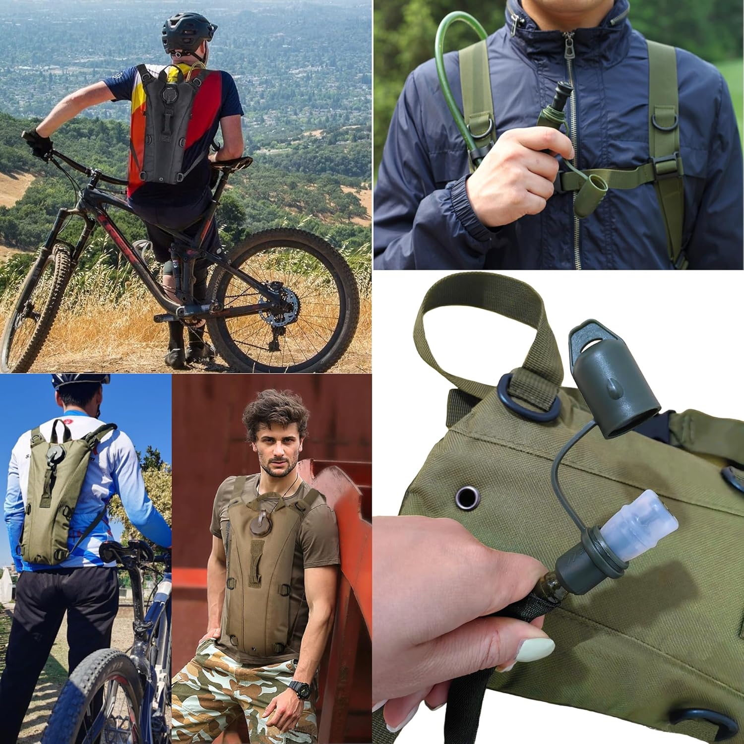 Water Bag–Water Storage–Hydration Backpack–Camping & Hiking–Food Grade Portable Water Bag–3L–Military Green - Image 3