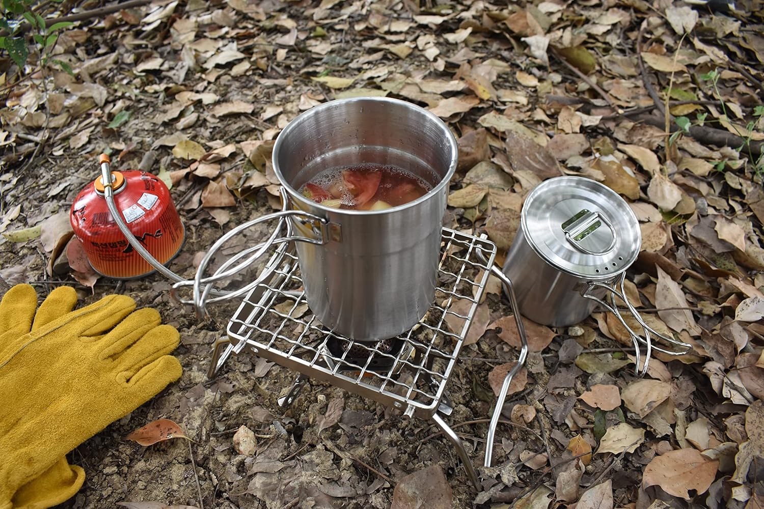 Folding Camping Grill - Stainless Steel 304 Cooking Grate with Folding Legs - Portable Charcoal and Cooking Stand - Lightweight BBQ Rack for Camping, Hiking and Backpacking - Image 5