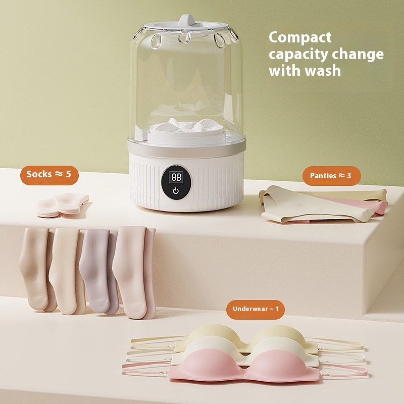 Portable Washing Machine - Cordless - Rechargeable - For Delicate Underwear - Compact - Image 2