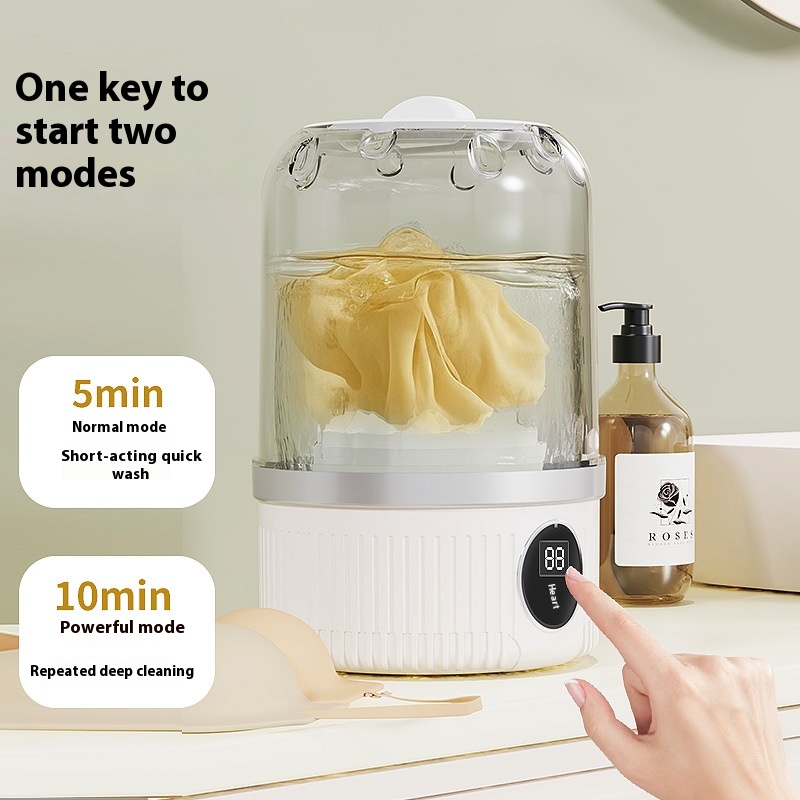 Portable Washing Machine - Cordless - Rechargeable - For Delicate Underwear - Compact - Image 3