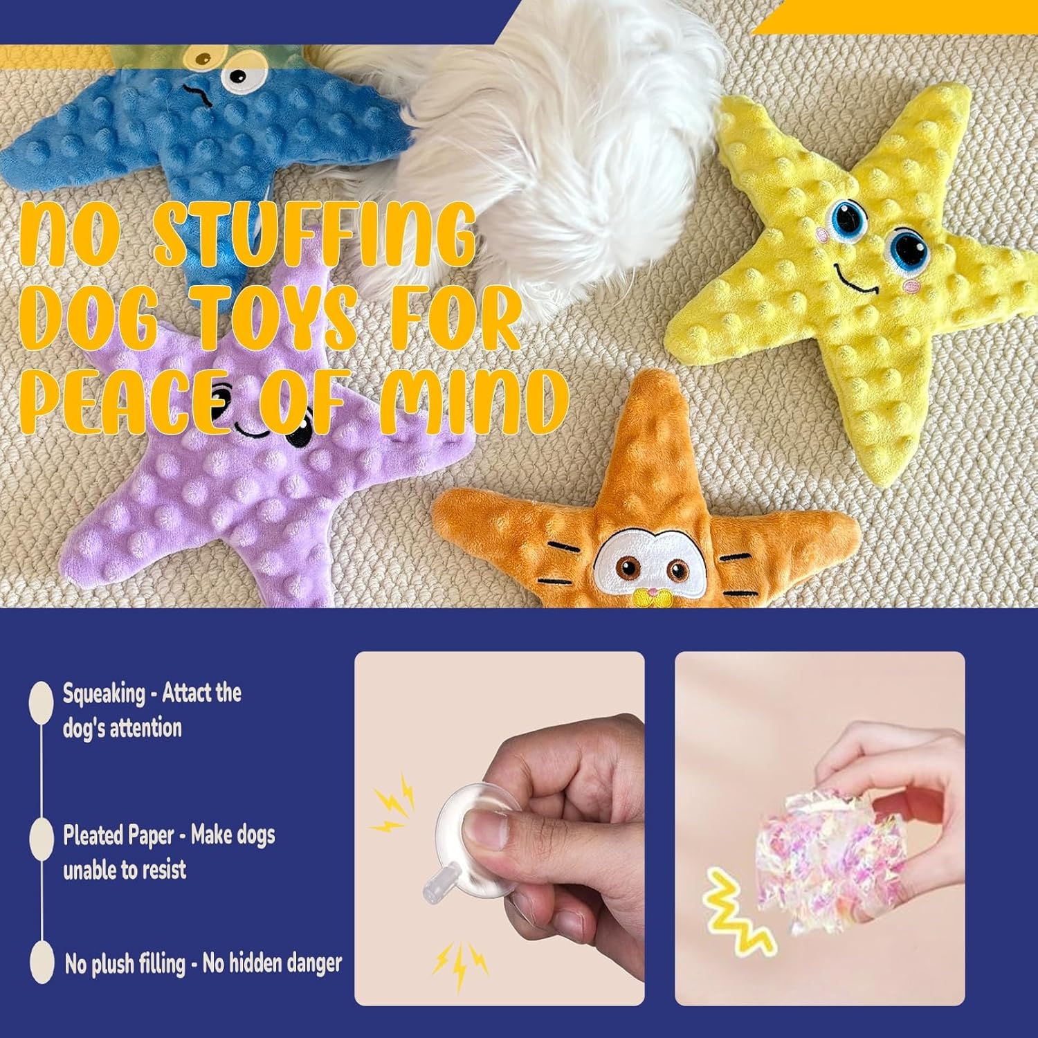 Unfilled dog toy - squeaky - small to medium dogs - 4 pcs - Image 3