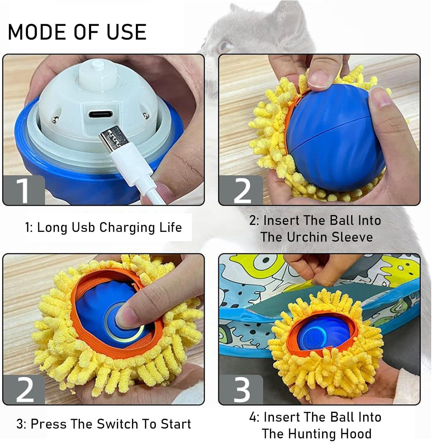 Play mat - Educational cat toy - USB automatic cat toy with three settings - 1 item - Image 2